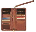 Mens Stylish Leather Wallet , Zipper Closure Travel Document Wallet