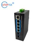 UT24GMP-SFP L2 Managed Industrial 10/100/1000M 4xPOE+2SFP+1xConsole,DIN Rail,-40