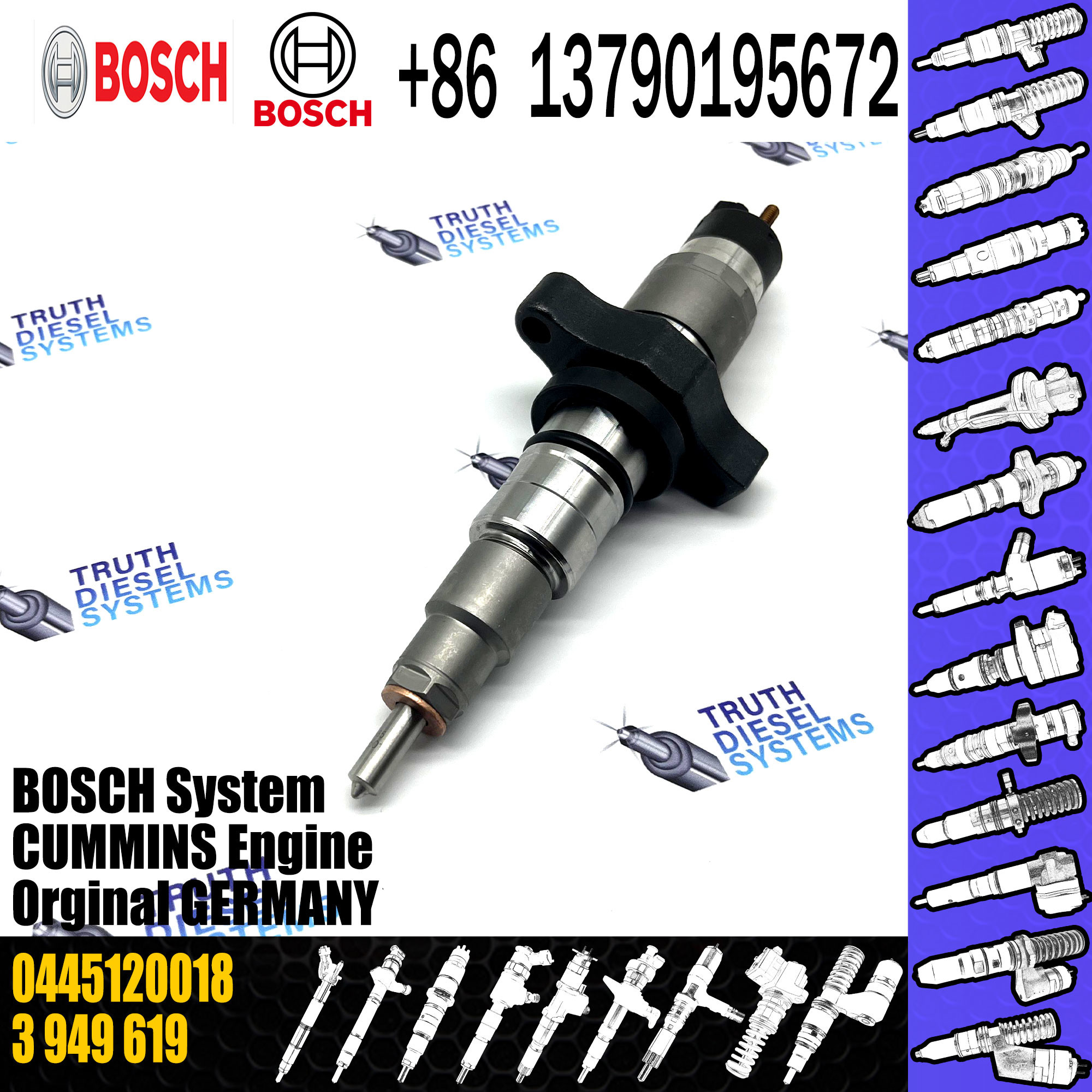 High quality diesel engine fuel injector common rail injector 0986435503 0445120255 0445120018