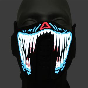 Wholesale 2018 sound activated LED/EL mask for festival Parties A scary light up Cosplay el Costume Mask supply for dance party from china suppliers