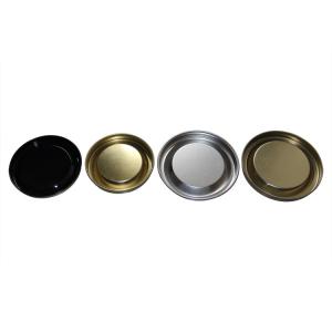 Wholesale Various Size Gold / Silver / Black Metal Cap Tin Can Lid For Paper Can Packaging from china suppliers
