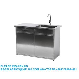 Wholesale Lab Furniture Supplies Factory Customized Laboratory Metal Stainless Steel Single Faucet Sink With Two Doors Cabinet from china suppliers