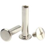 Nickel Plated Male Female Rivet Book Nails Butt To Lock Sample Book Screws Menu