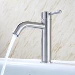 SUS304 Stainless Steel Bathroom Faucets Single Handle In SN Matte Black