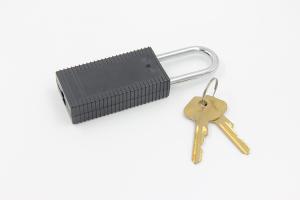 Wholesale Nylon Long Safety Lockout Padlocks 4mm Shackle Chrome Plated With 2 Keys from china suppliers