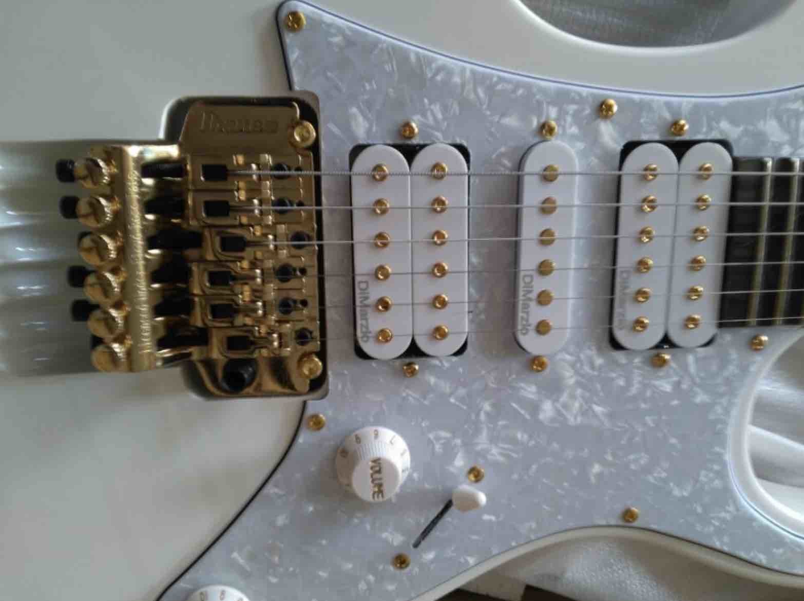 Custom Snow white electric guitar vine fretboard inlays 21 to 24 frets deep scalloped Guitar free shipping gold hardware