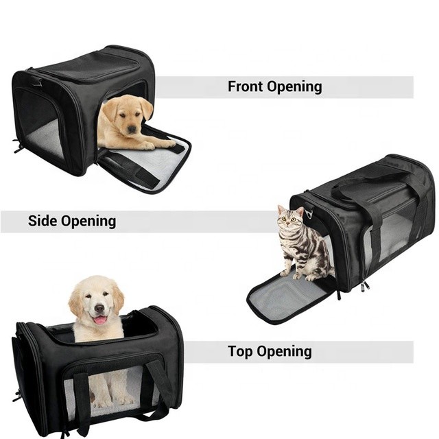 Oxford 10.6in Dog Carrier Airline Approved 17in Foldable Travel Dog Crate