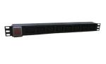 Black 19 Inch 8 Way Network Cabinet Accessories Aluminum Alloy PDU Standard