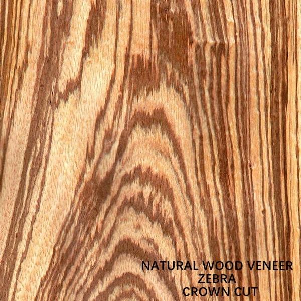 West Africa Natural Zebra Wood Veneer Zebrano Flat Cut Crown Cut High Quality