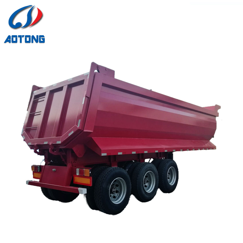 3 Axle 40 ton Heavy Duty Semi-Trailer 50 Cubic Meter Tipper Rear U Shape Dump Trailer