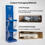 Metal iron steel wine liquor whisky bottle 3 layers blue retail floorstanding