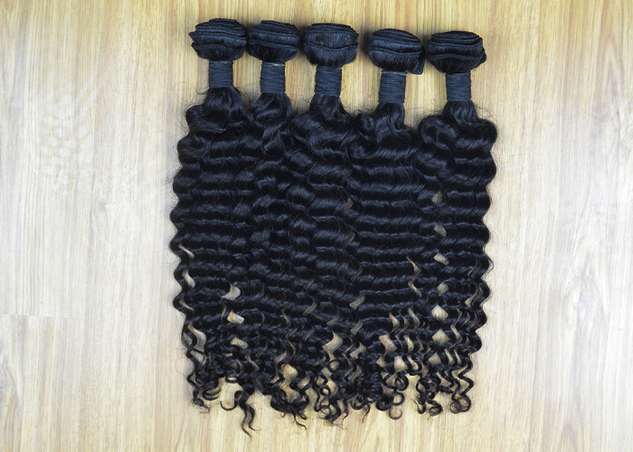 32 Inch AAAAA Virgin Malaysian Curly Hair Weave , Long Hair Extensions