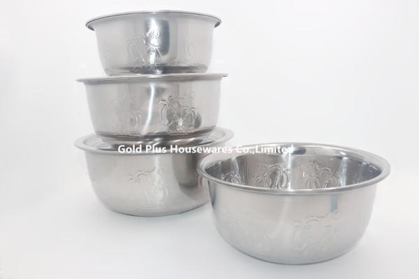 18-40cm Cooking basin factory price washing vegetable basins embossed pattern