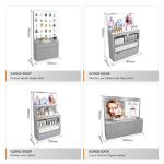 Skincare Display Cabinet Iron Containing Gray Facial Mask Cabinet For Branding