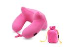 Rose Red / Blue Color Inflatable Travel Pillow Anti Snore With Storage Bag
