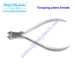 Torquing pliers , female of orthodontic equipment from dental instruments