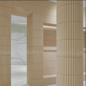 Wholesale Mosaic Light Yellow Clothing Store Marble Stone Tile Long Strip Commercial Background Wall Tiles from china suppliers