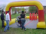 Funny Custom Giant Inflatable Sports Games Human Bowling Pins With Zorb Ball