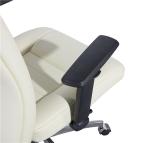 Medium Back Revolving Leather Office Swivel Chairs 320 Mm Black Nylon BIFMA Odm
