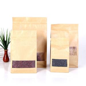 Wholesale Open Window Brown k Flat Bottom Zipper Pouch from china suppliers