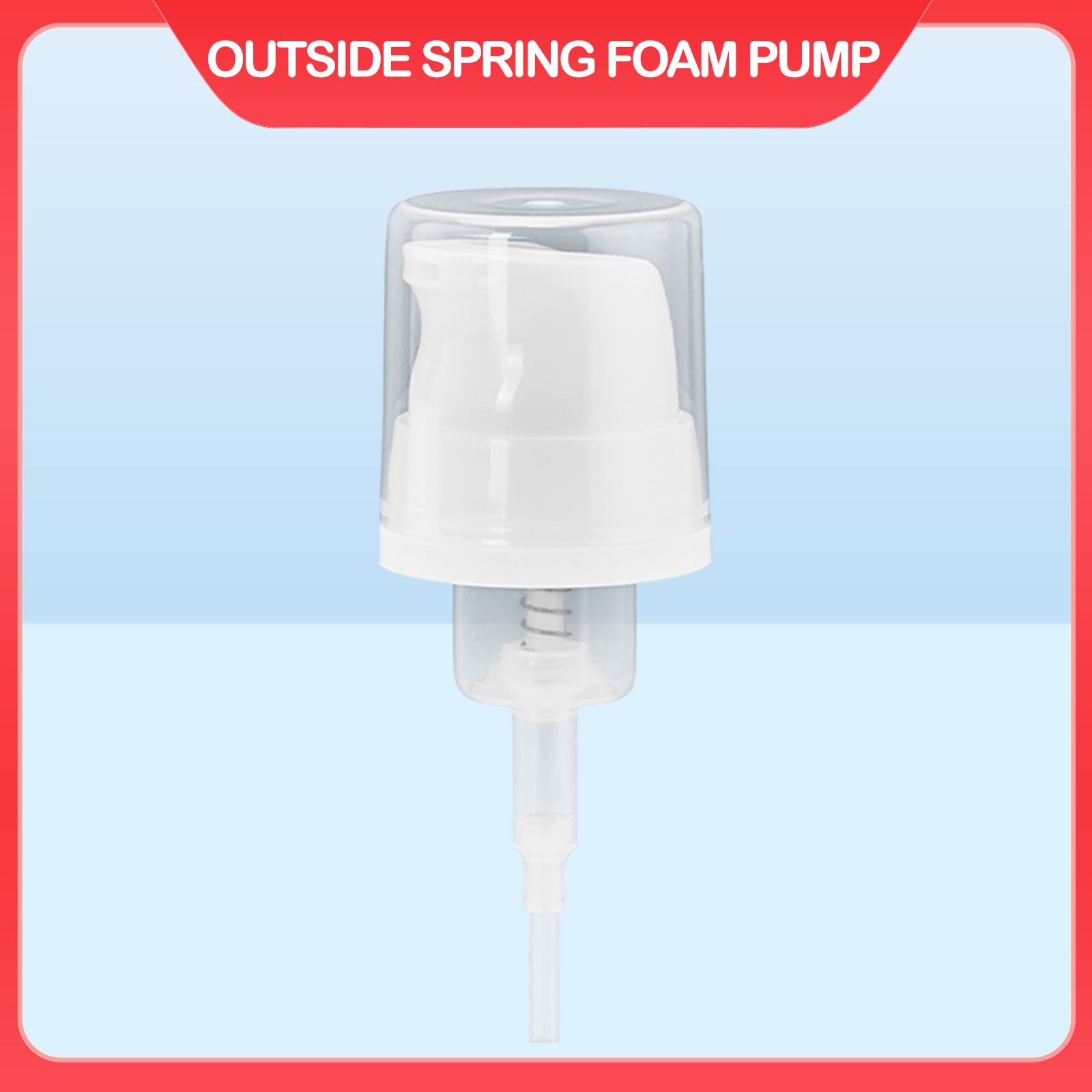 Mini Bottle 30mm Foam Pump Method Of Lock With Clear Overcap Minin Bottle Head Spring 304/316