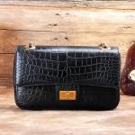 Luxury Genuine Crocodile Belly Skin Gold Hardware Lady Evening Flap Purse