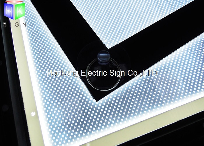 Black Aluminum Advertising Light Boxes , Led Lightbox Sign With Picture Frame