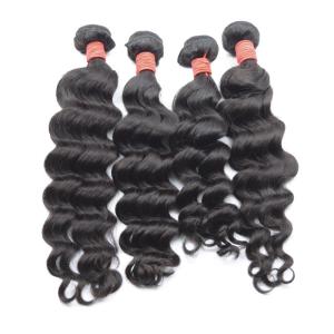 Wholesale Custom Color Human Virgin Hair Weave , Loose Wave Weave Human Hair Smooth from china suppliers