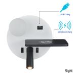 Bedside reading wall lamp acrylic ball USB wireless charger bedroom bed board