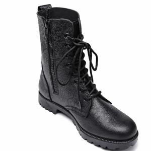 Wholesale Split Embossed Leather Combat Tactical Boots Officer Police Duty Shoes from china suppliers