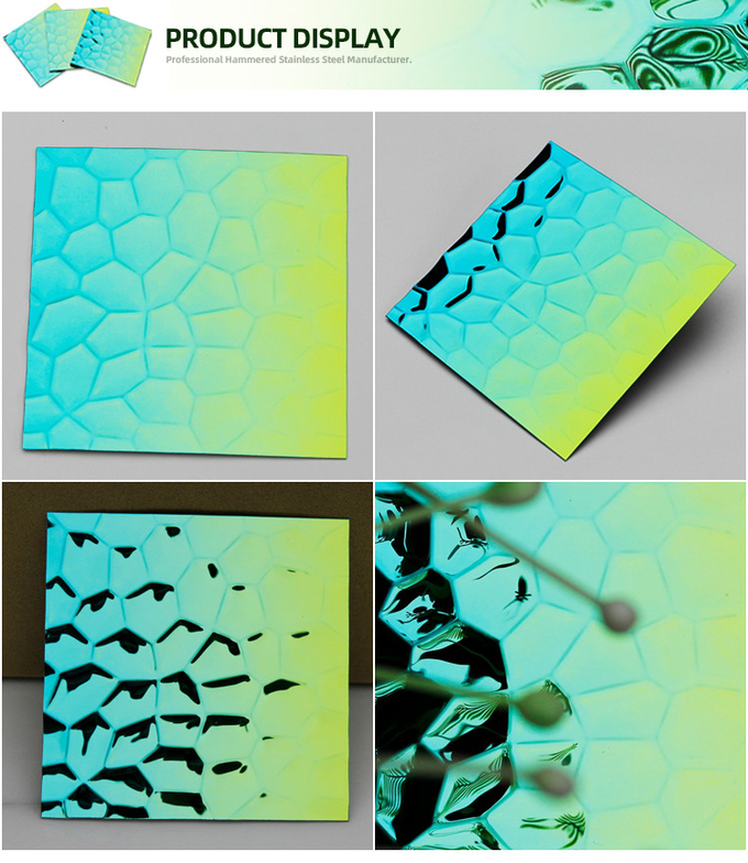 201 Color Pvd Decorative Stainless Steel Sheet Water Ripple Wave Stamped Metal Sheet