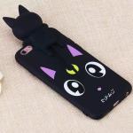 Soft TPU Called Black Cartoon Cat Cell Phone Case For iPhone 7 6s Plus with
