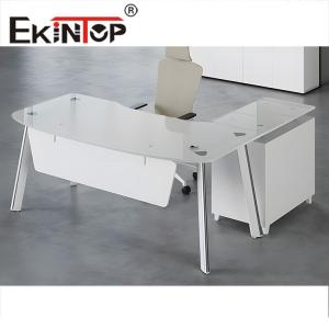 China Office Furniture Toughened Glass Computer Desk Thickened Materials on sale
