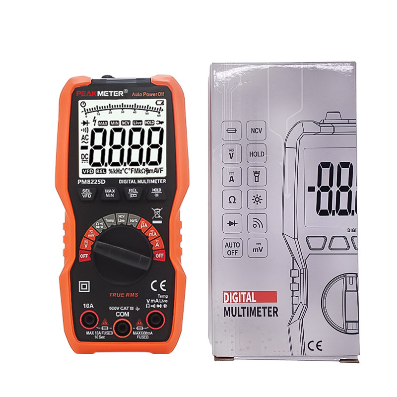 Auto Range Digital Multimeter REL VFD measurement temperature test AC DC instrument NCV Live Wire Detection