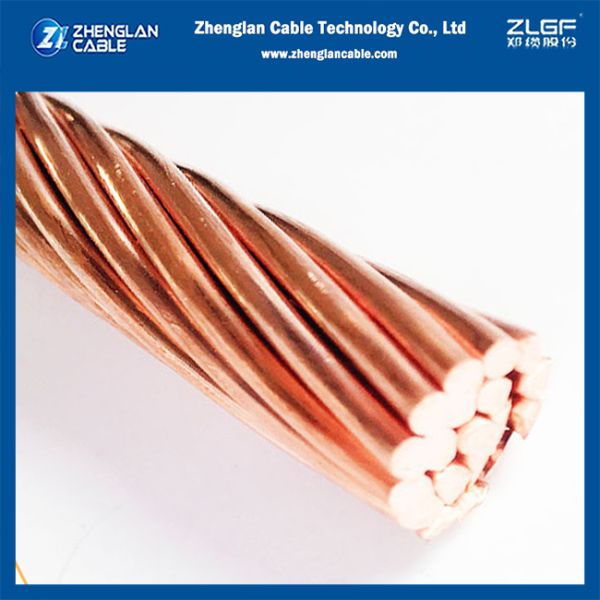 99.99% Purity Bare Copper Conductor 29 mm² for Grounding Use NFC 34-110 Copper Grounding Wire