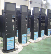 6 Secured Electronic Lockers Cell Phone Charging Kiosks For Airport / Train Station / Bus Station