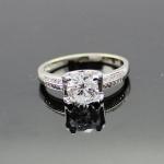 White Gold Plated 925 Silver 6mm CZ Diamonds Engagement Ring (F19)