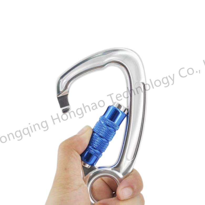 Outdoor Gear Aviation Aluminum 30KN Safety Lock Hook Climbing Hardware D Ring for Gear