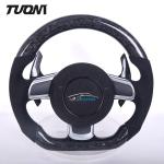 Audi R8 TT High Glossy Forged Carbon Fiber Steering Wheel Luxury Alcantara