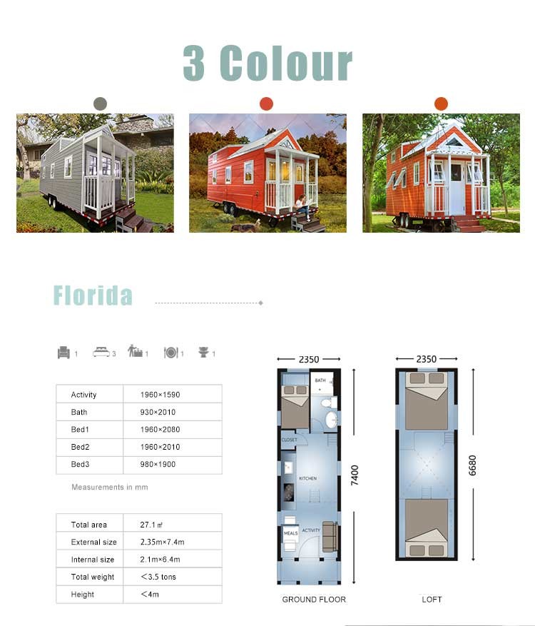 EPS Australia American Standard Prefabricated Tiny House on wheel