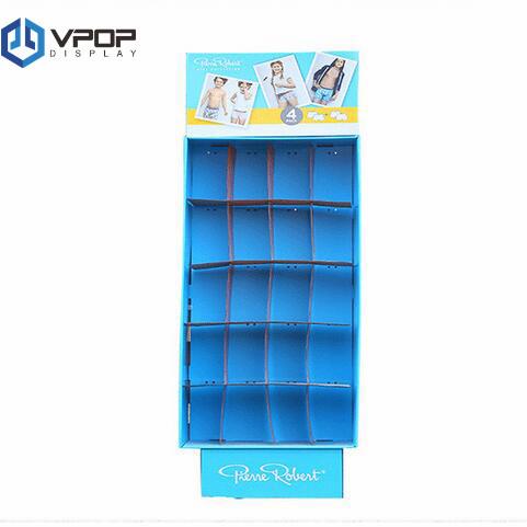 Retail compartment pop up display stand paper floor display showcase for
