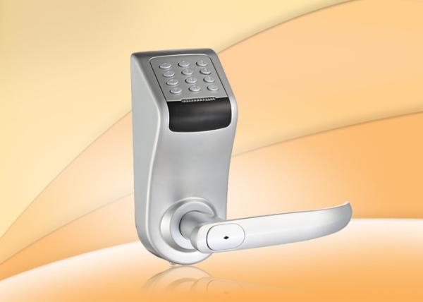 Zinc Alloy Finger Scanner Door Lock / Silver Chrome Plating Digital Password