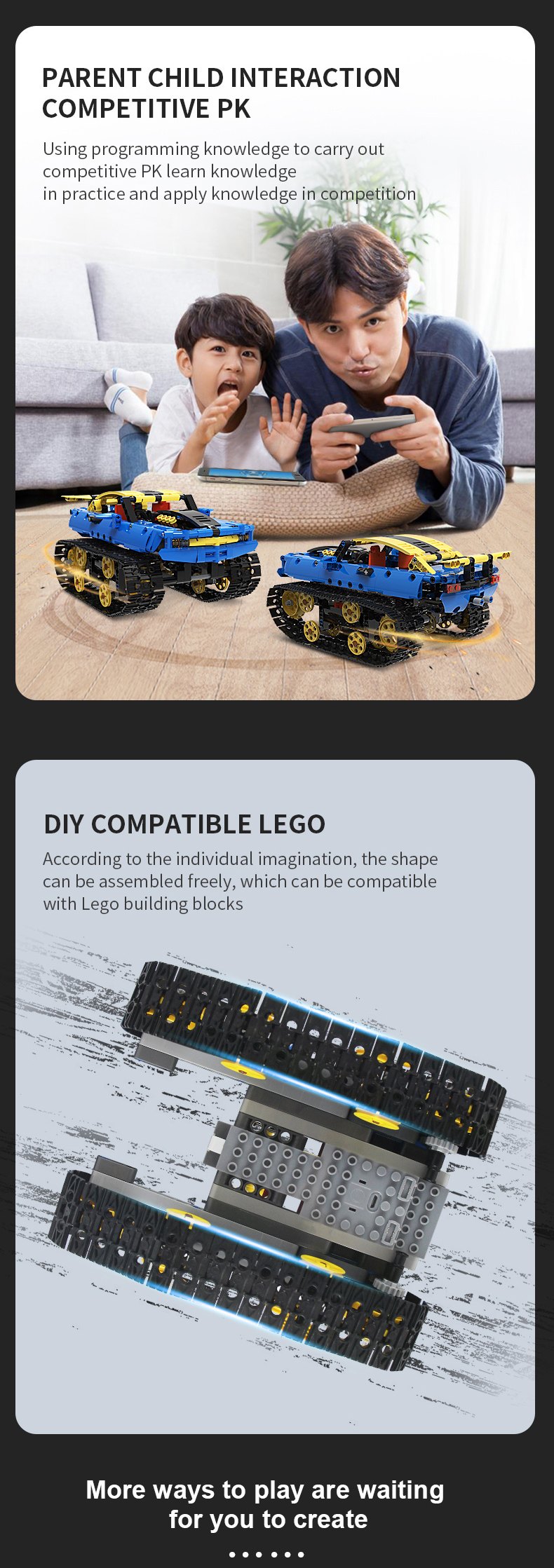 Building Block RC Car Universal Remote Control Car for Car Lovers 26*16*12cm 572PCS