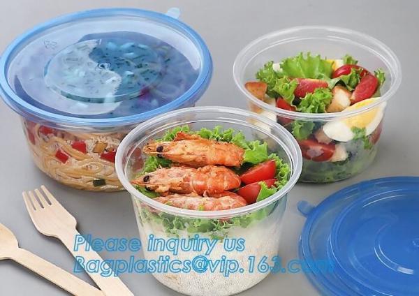 550ml Microwavable Plastic Disposable Food Packaging Container Rice Bowls For
