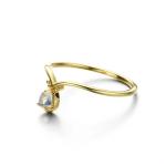 New 1 Gram Gold Ring Designs Solid 9K Yellow Jewelry With Moonstone Available