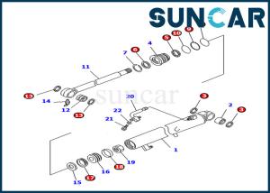 Wholesale 707-98-12260 Komatsu PC25R-8 Excavator Model Bucket Cylinder Inner Parts Sealing Kit from china suppliers