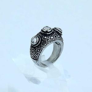 Wholesale Fashion 316L Stainless Steel Casting Clay CZ Stones Ring LRX434 from china suppliers