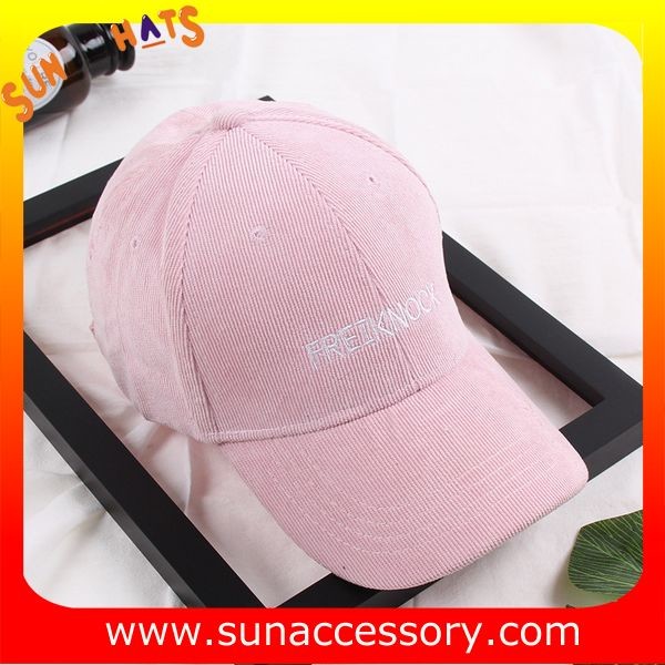 QF17018 Sun Accessory customized wholesale corduroy baseball caps and hats for ladies ,caps in stock MOQ only 3 pcs