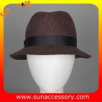 T8981177 Sun Accessory customized fashion winner 100% wool felt fedora hats,