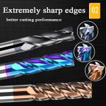 1 / 4 Inch CNC Solid Down Cut Brazed Tungsten Carbide End Mill Wood Roughing